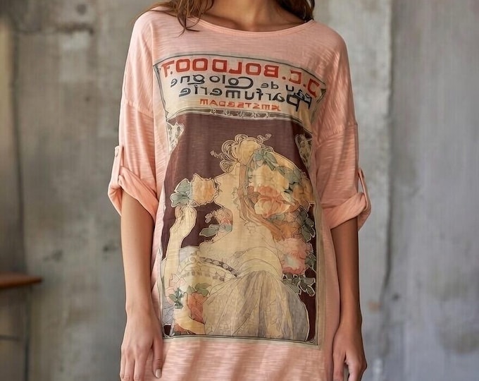 Tee shirt dress in one size cotton knit