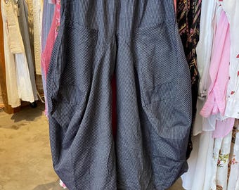 Denim pinstripe soft  cotton lagenlook pant