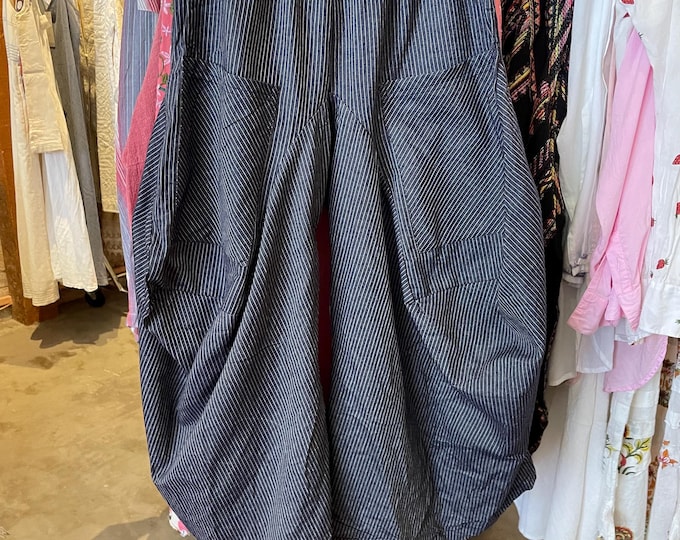 Denim pinstripe soft  cotton lagenlook pant