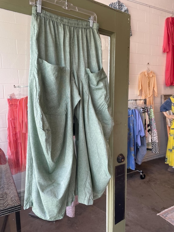 Sage green super lightweight soft  cotton/linen lagenlook pant
