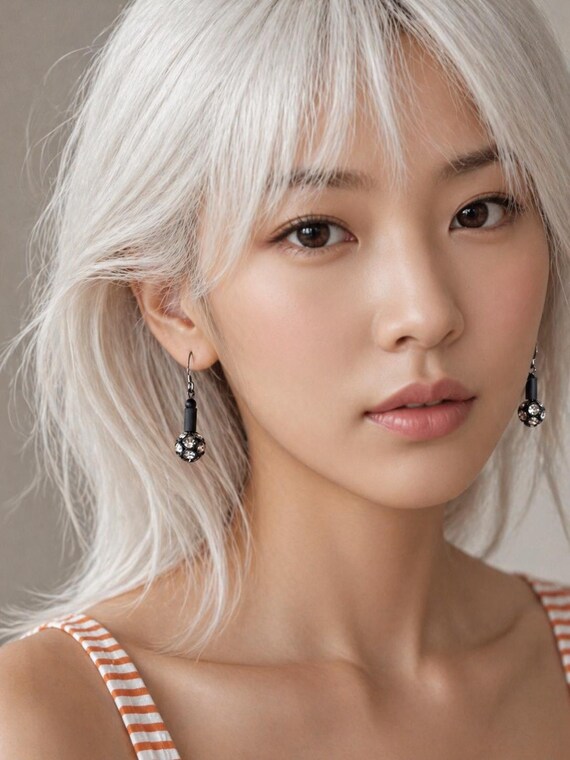 Crystal drop earrings with black