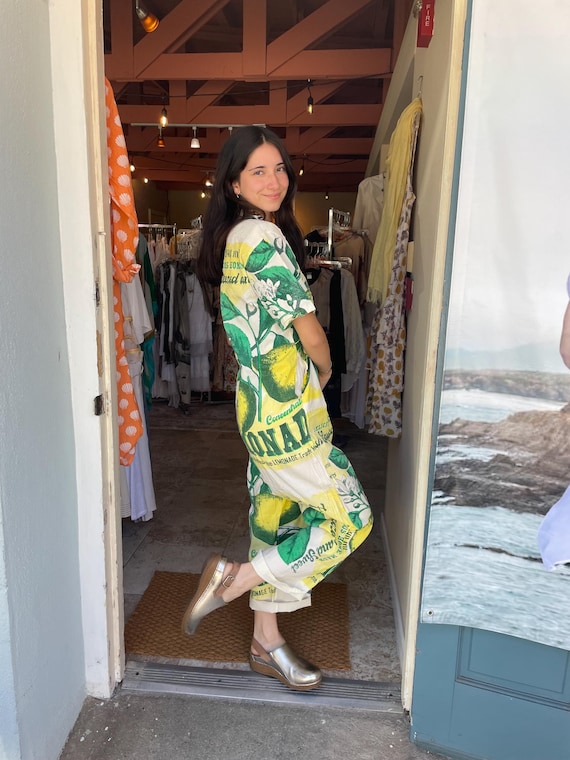 Lemon cotton one size jumpsuit