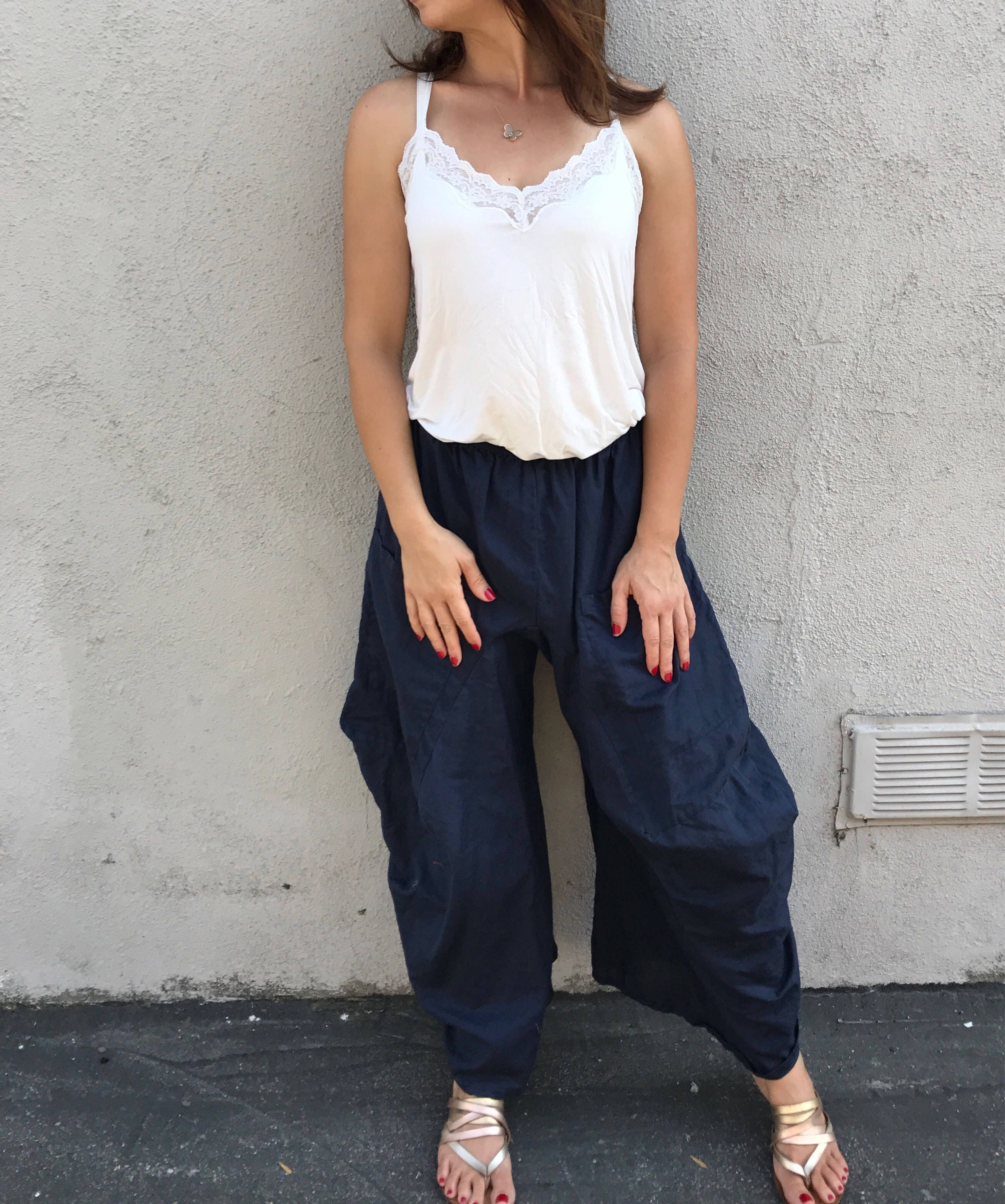 Navy linen pant