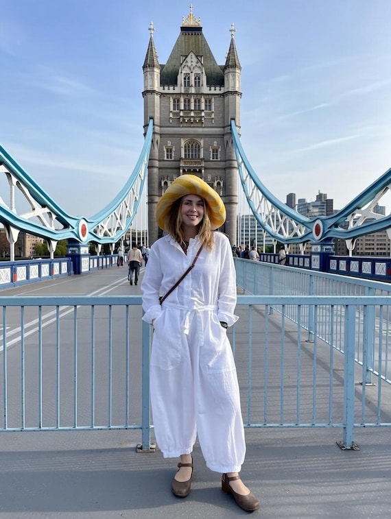 White  poplin  cotton jumpsuit