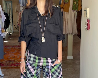 Seersucker plaid Funky pant