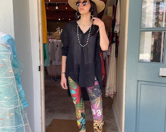 Multi colored leggings with crystals