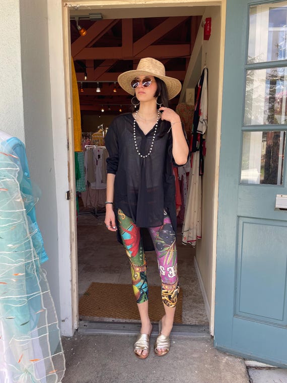 Multi colored leggings with crystals