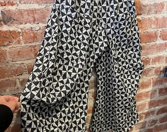 Black and white  soft  cotton lagenlook pant