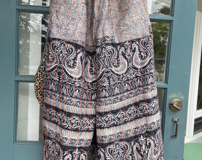 Silk kantha reversible lagenlook pant