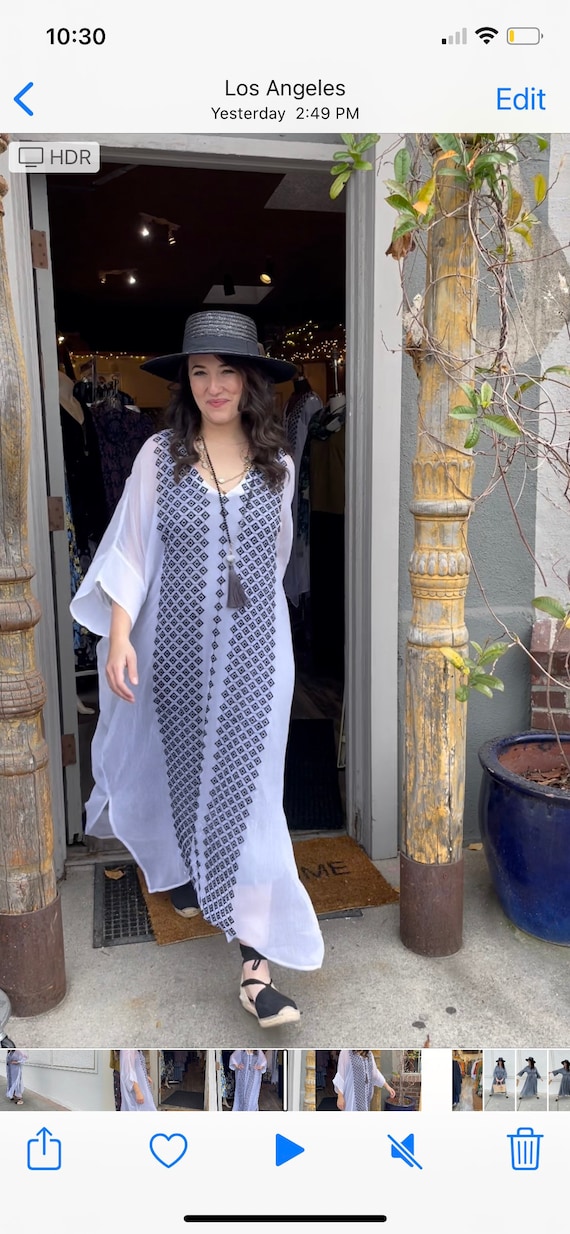 White Caftan with black embroidery