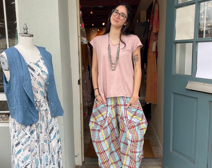 Seersucker plaid Funky pant
