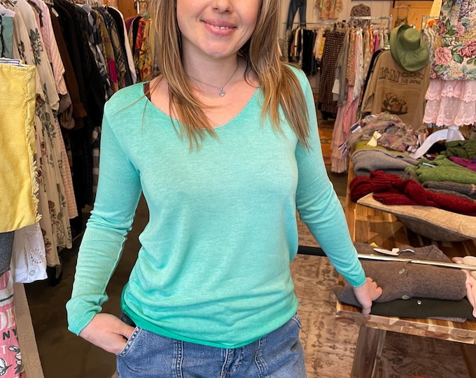 Super lightweight soft long sleeve v neck tee in 3 colors