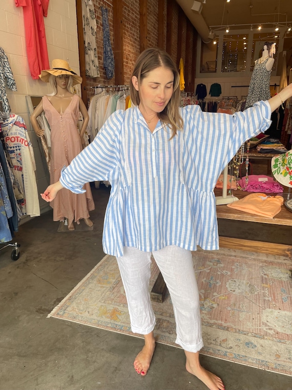 Alice shirt in cotton stripe with lurex