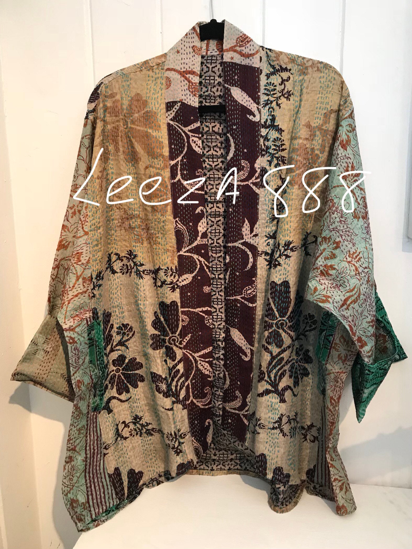 Plus size reversible silk kimono/jacket