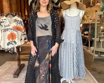 Elegant spaghetti strap long printed dress