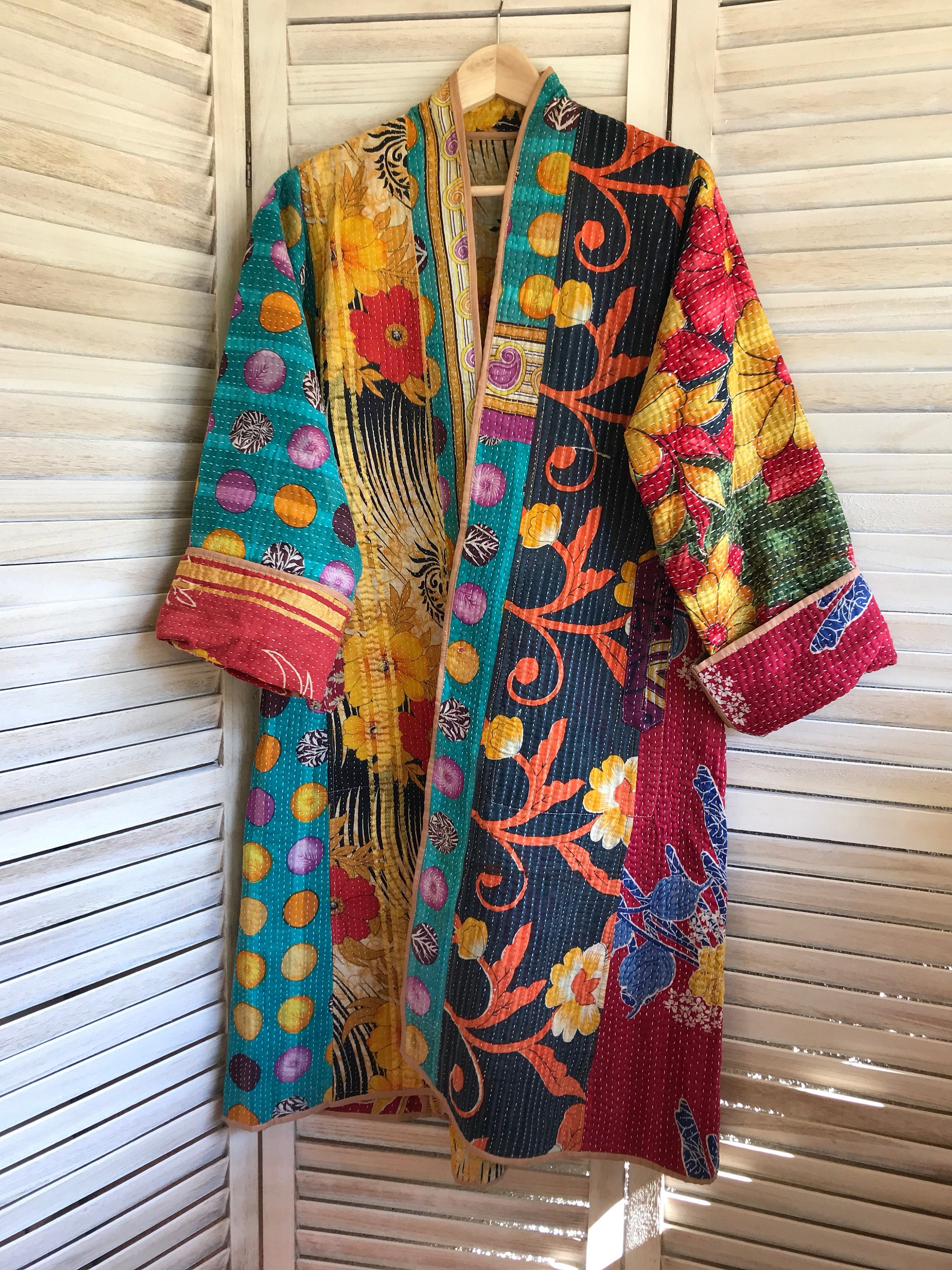 New style gorgeous reversible cotton kantha coat