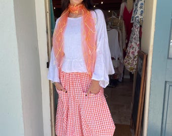 Seersucker funky one size  skirt with pockets