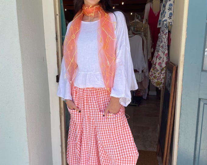 Seersucker funky one size  skirt with pockets