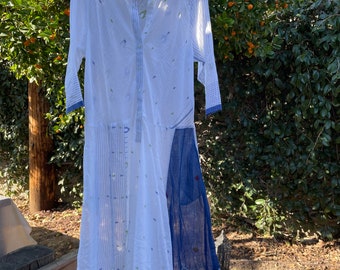 The Housedress! In hand loomed gossamer cotton...uncomplicated housedress with pockets