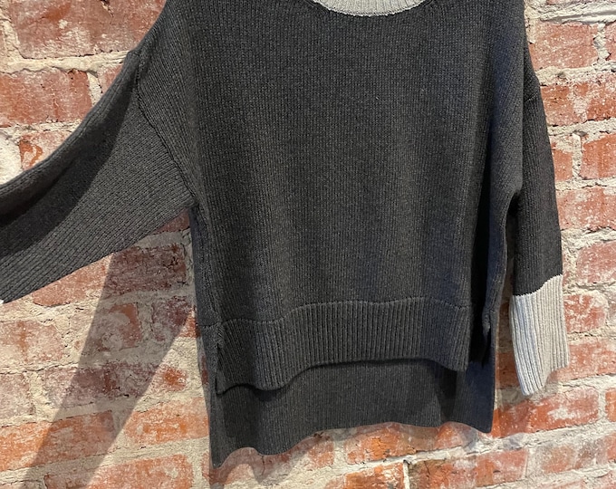 One size charcoal and grey hi lo sweater