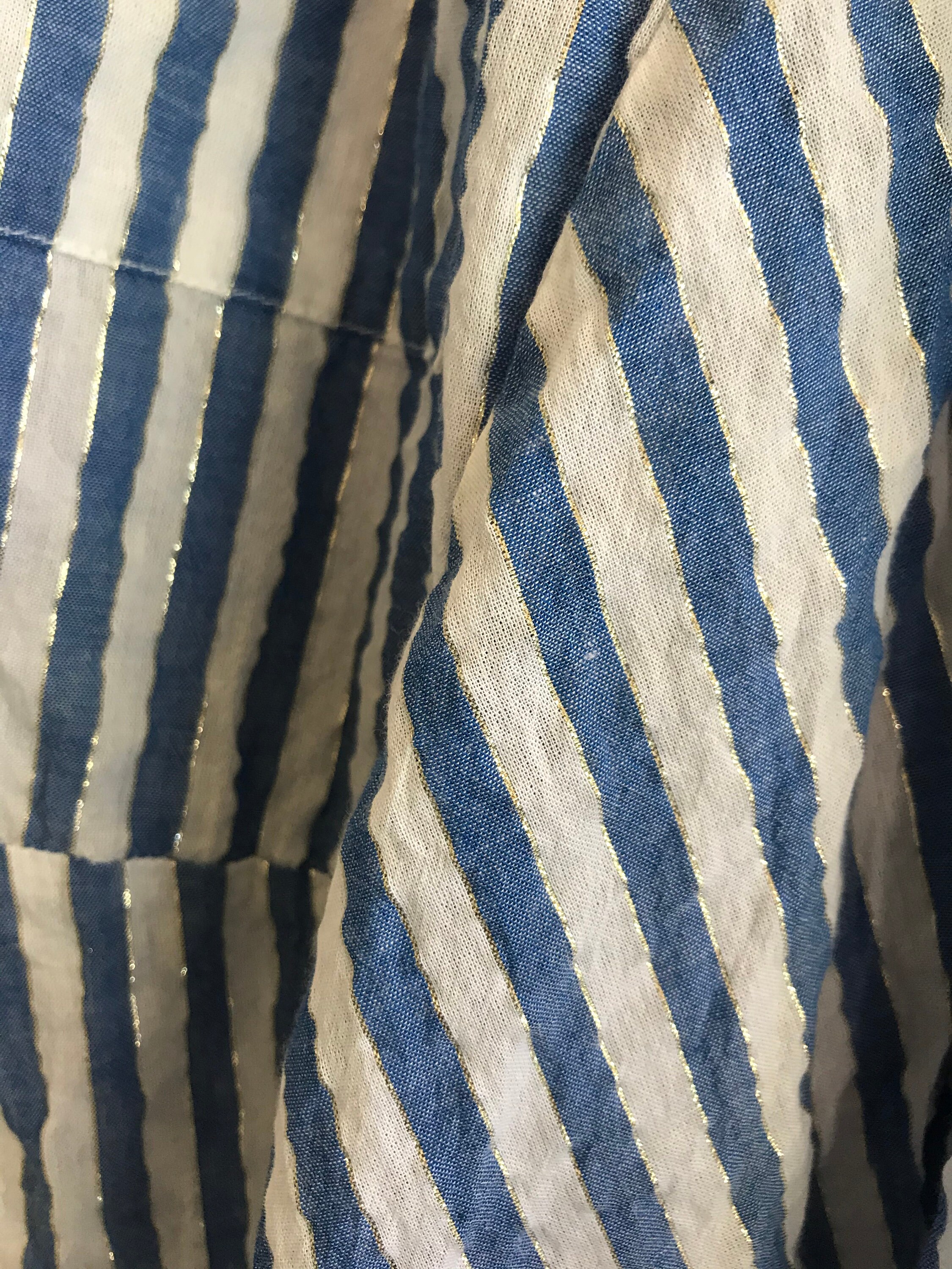 blue lurex stripe cotton lagenlook pant