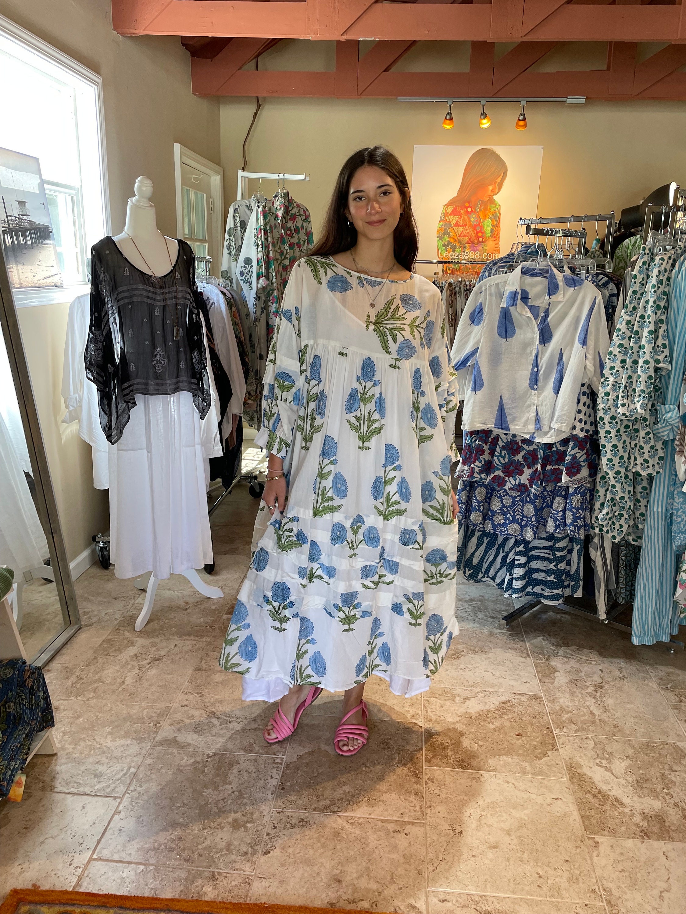 cotton voile floral Allyson dress