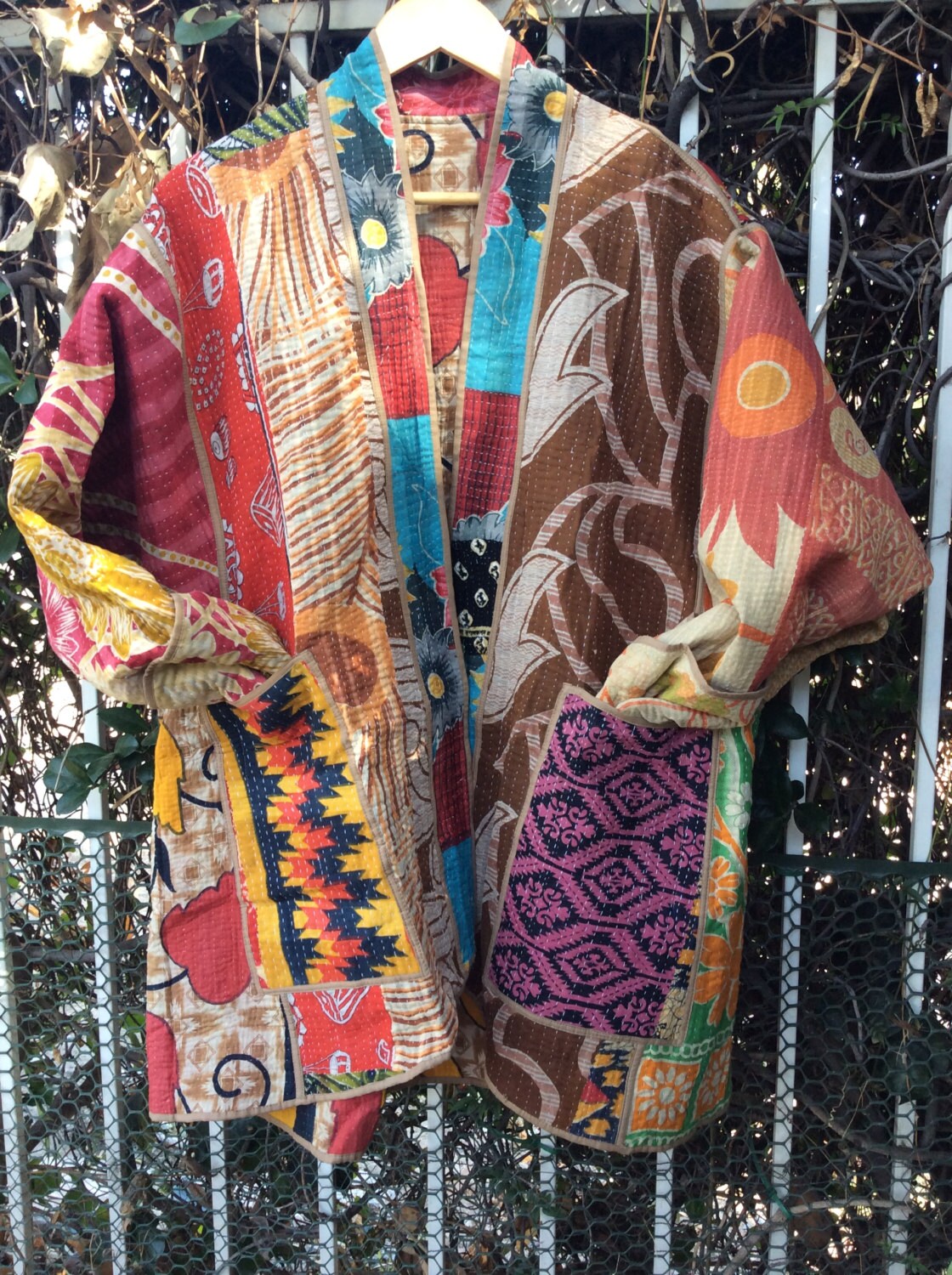 Reversible kantha quilt jacket