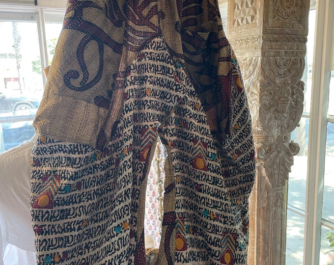 Silk kantha reversible funky pant in size medium