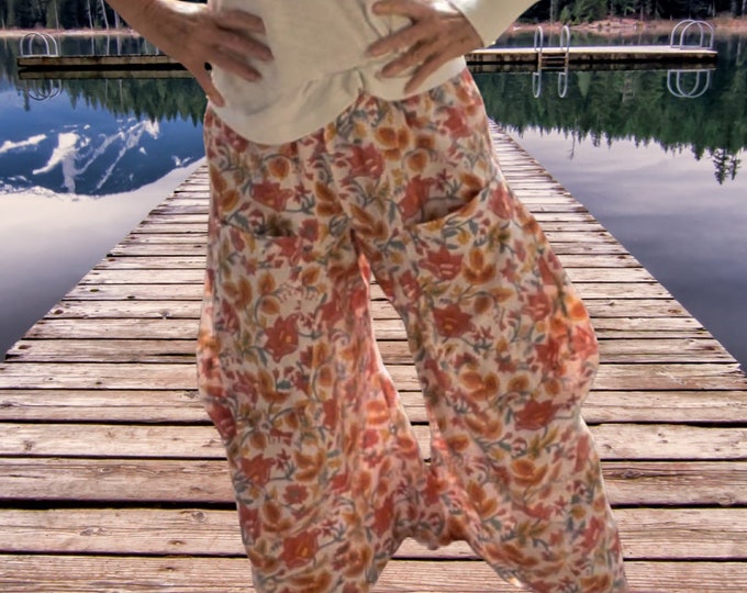 Floral blockprint cotton voile funky pant