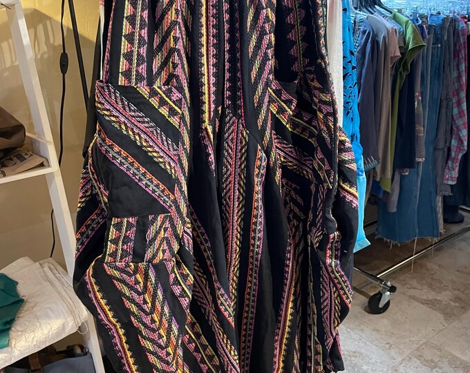 Textured cotton striped funky pants