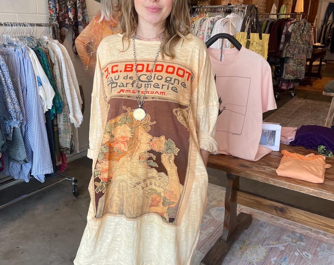 Tee shirt dress in one size cotton knit