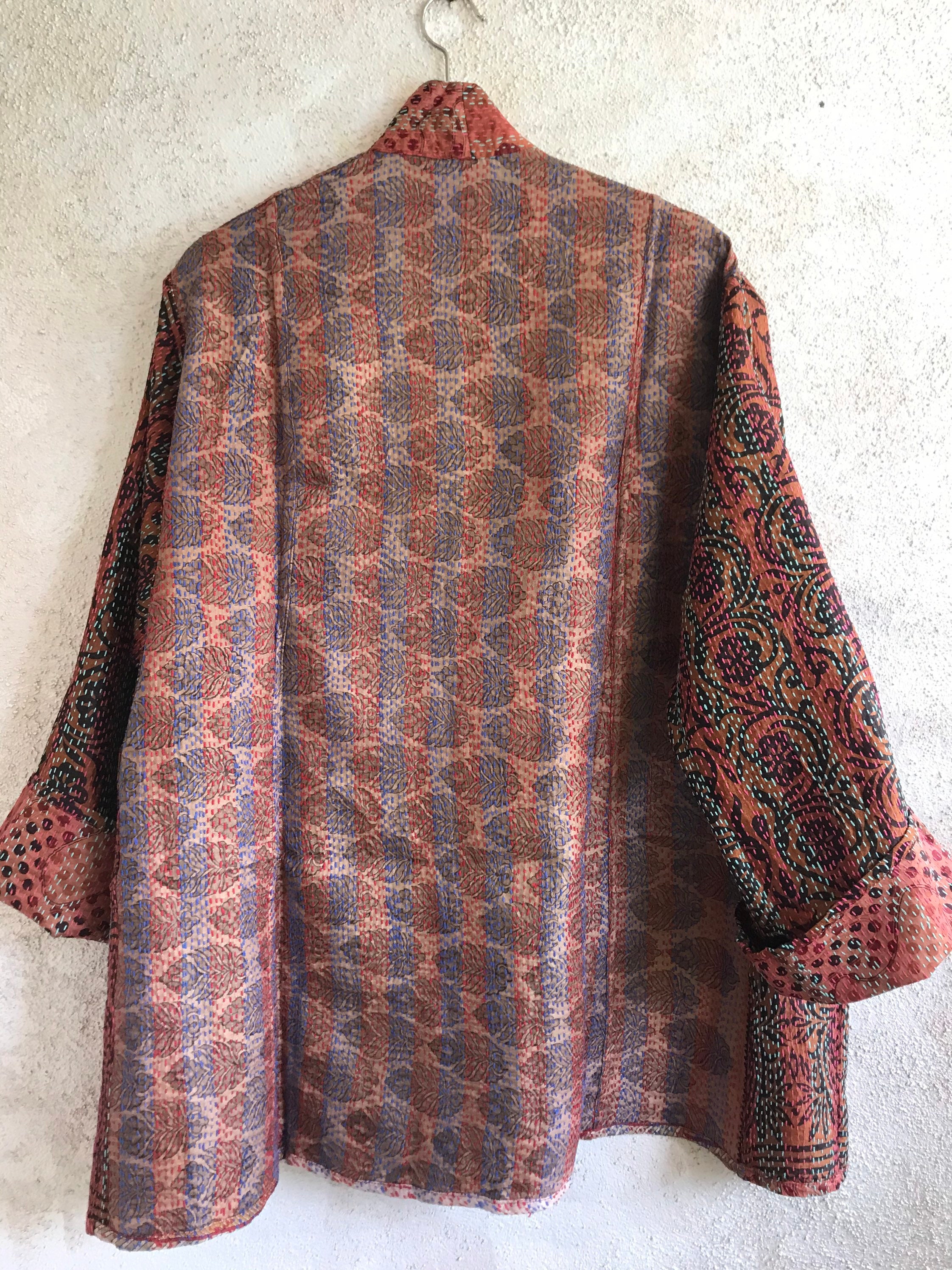 Reserved for Monica Sacred Geometry silk kantha plus size reversible ...