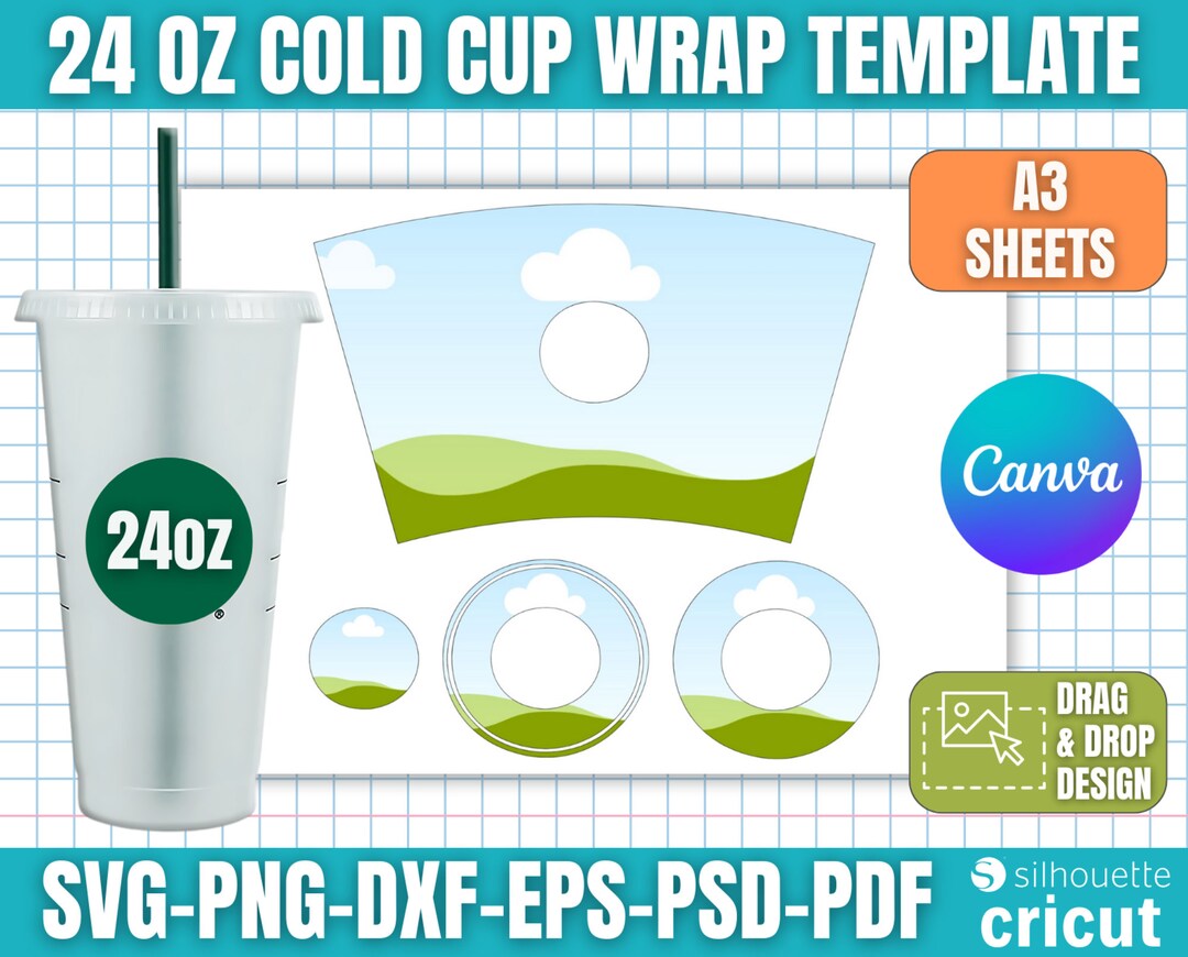 24oz Cold Cup Wrap Template Coffee Cup Template Venti 24oz Template 24oz Cold Cup Wrap Template Coffee Cup Template Venti 24oz Template