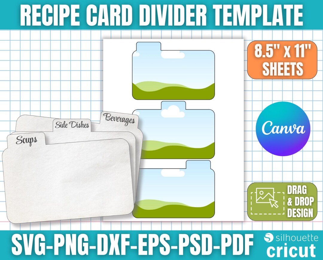 Recipe Card Divider Template, Recipe Card Dividers, Recipe Divider Tabs