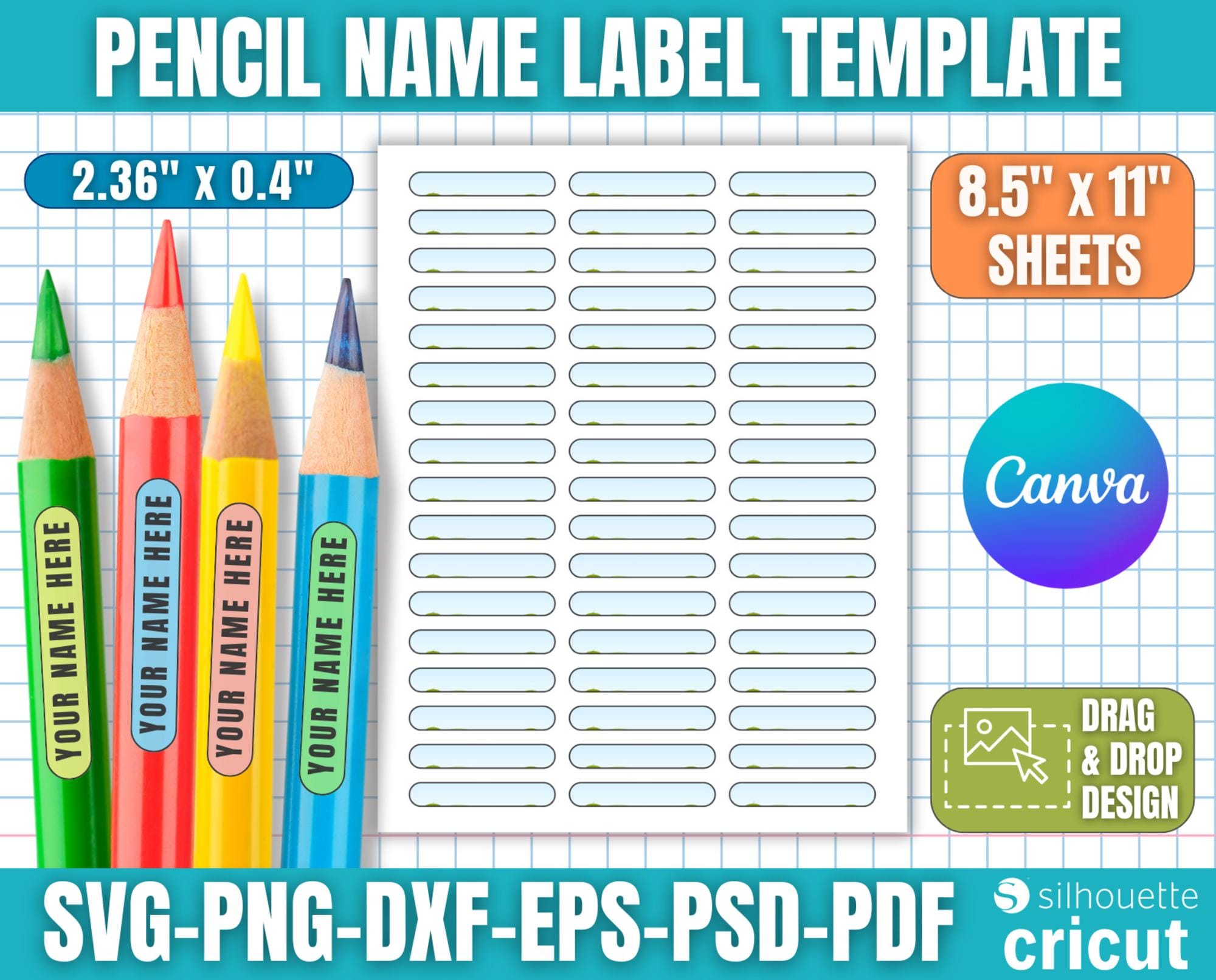 Printable Pencil Labels