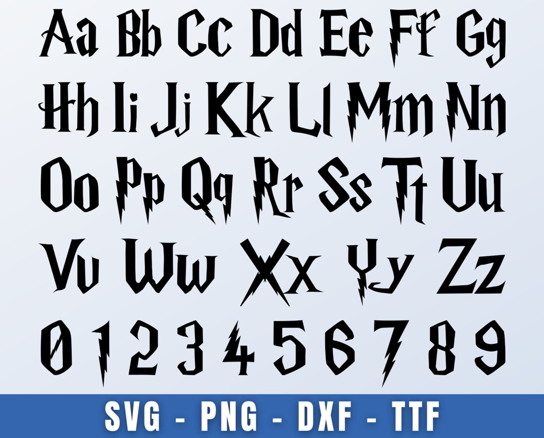 Potter Font SVG TTF, Wizard Font Svg, Magic Font Svg, Halloween Font ...