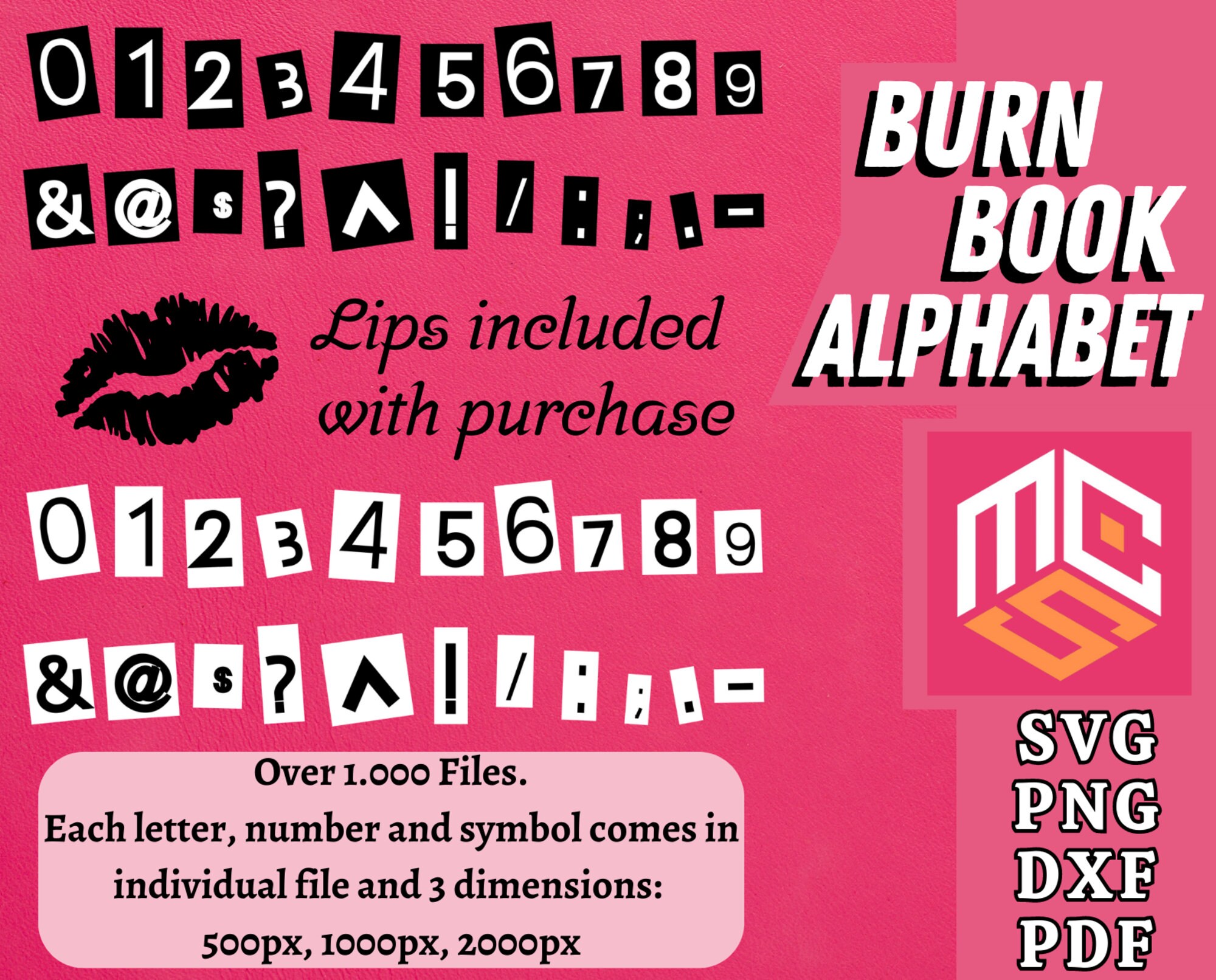 Burn Book Alphabet, Burn Book Letters, Burn Book Numbers, Cricut Cut ...