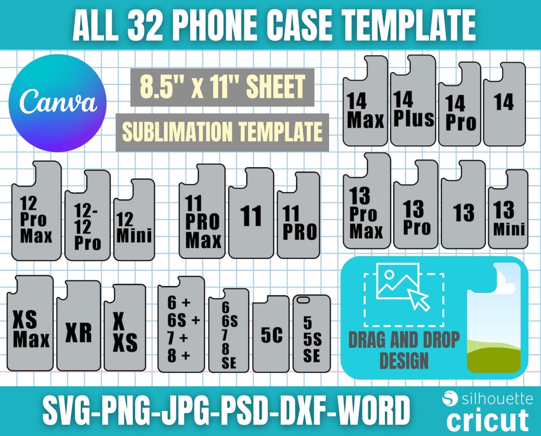 32 Phone Case Template Mega Bundle, iPhone Case Template, iPhone