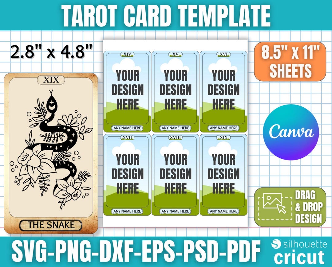 Tarot Card Template, Custom Tarot Card, DIY Tarot Card, Custom Card ...