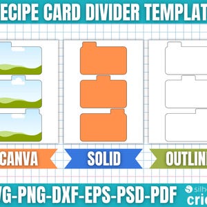 Recipe Card Divider Template, Recipe Card Dividers, Recipe Divider Tabs, Recipe Box Dividers ...