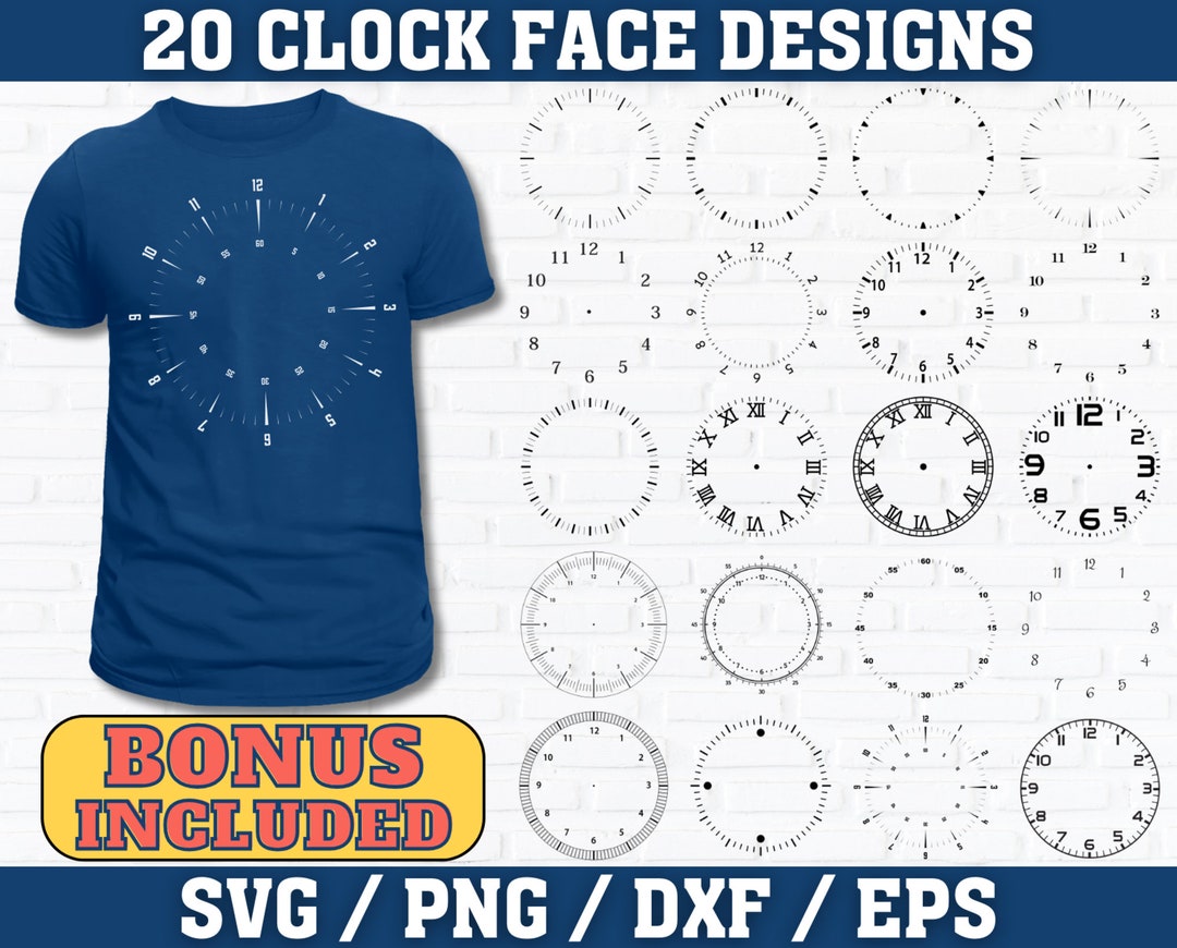 Clock Face Svg Bundle, Clock Face Svg, Clock Face Clipart, Clock Face ...