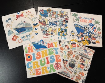 Disney Cruise Inspired Microfiber Cloth Set – 5 Pack Glasses & Screen Cleaning Cloths – Fish Extender Gift – Cruise Accessories