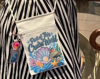 Cruise Crossbody Bag, Zippered Canvas Bag, Part of This Cruise World! Sublimated Vacation Gift