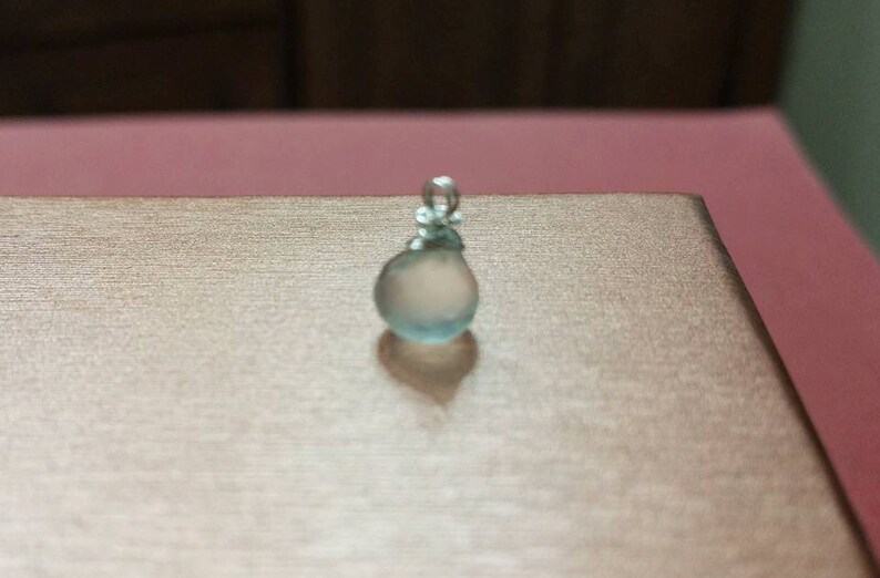 Gemstone Wrapped Charm Pendant Semi-precious Stone Wire Opal White Chalcedony Faceted Onion Briolette ADD ON PendantCharm