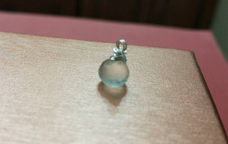 Gemstone Wrapped Charm Pendant Semi-precious Stone Wire Opal White Chalcedony Faceted Onion Briolette ADD ON PendantCharm