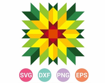 Sunflower Quilt Block SVG Cut Files: Barn Quilt Designs (Digital Download)