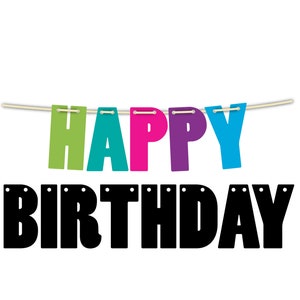 Happy Birthday Banner Letters SVG Cut Files (Digital Download)