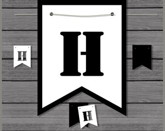 Alphabet Pennant Banner: Layered A-Z Letters SVG Cut Files (Digital Download)