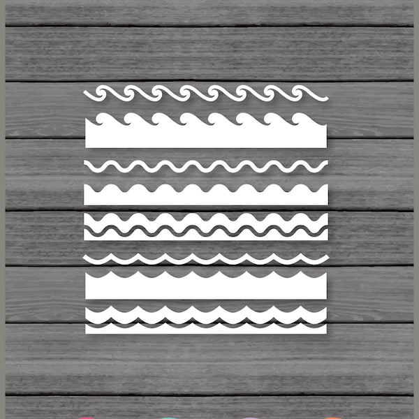 Waves, Waves Borders, Waves Designs SVG Cut Files, Cricut Design Space, Silhouette,Instant Download,Svg, Png, Eps, Dxf PU CU - cf-046