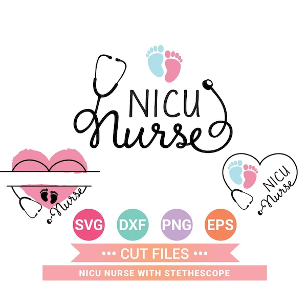 NICU Nurse svg, Nurse svg, Stethoscope svg, Nicu curse png, NICU nurse tshirt, Silhouette,Instant Download, Svg, Png, Eps, Dxf CF-298